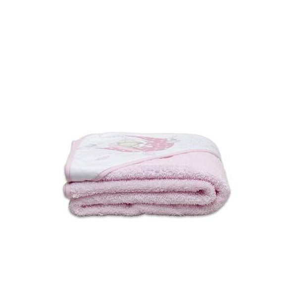 Babafürdőlepedő 100x100 cm, Bear Sleeping Pink 01225 02 Interbaby