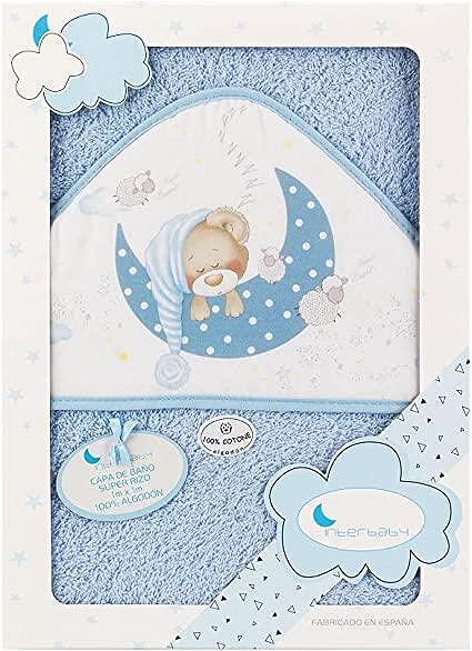 Baba törölköző 100x100 cm. Bear Sleeping Blue 01225 01 Interbaby