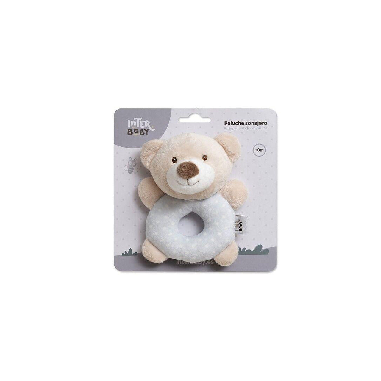 Бебешка Плюшена Дрънкалка Мече Osito Grey Interbaby