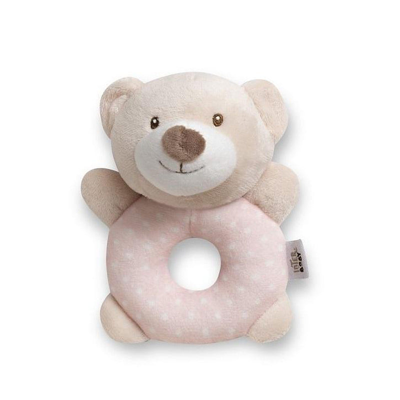 Бебешка Плюшена Дрънкалка Мече Osito Pink Interbaby
