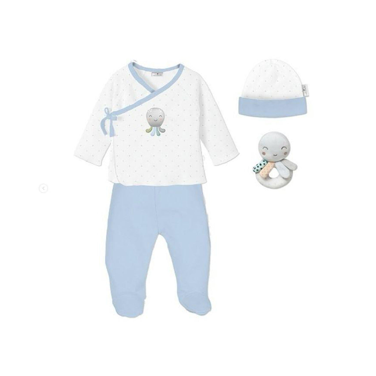 Бебешки Комплект За Изписване 4ч Newborn 0 6 М Pulpo Blue Interbaby