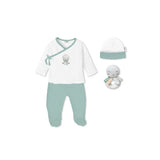 Babaköszöntő csomag 4 db-os Newborn 0-6 hó Pulpo Green Interbaby