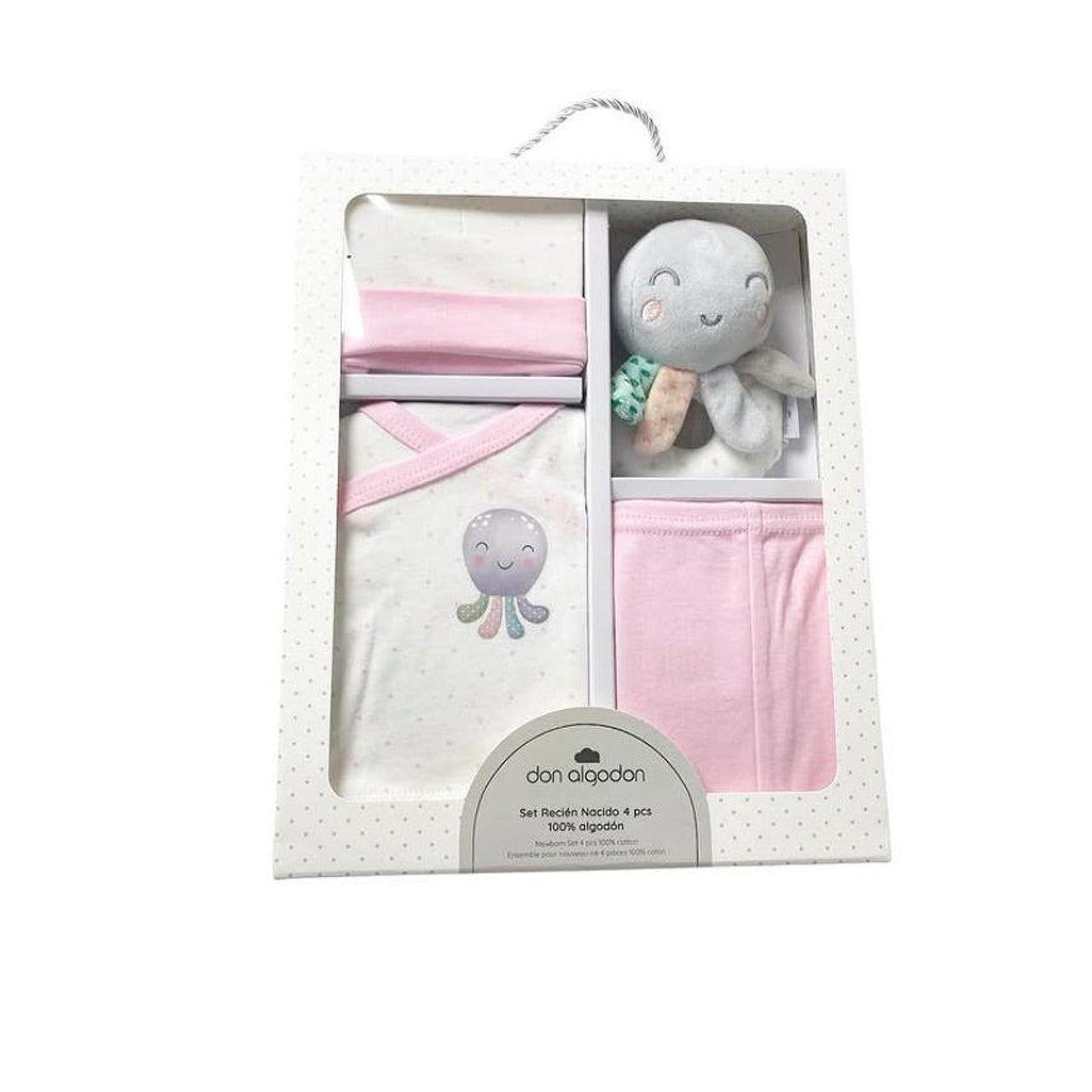 Újszülött 4 részes kelengye szett 0-6 hó Pulpo Pink Interbaby