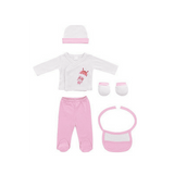 Babakelengye Szett 5részes Newborn (0 6hó) Ejtőernyő Pink Interbaby