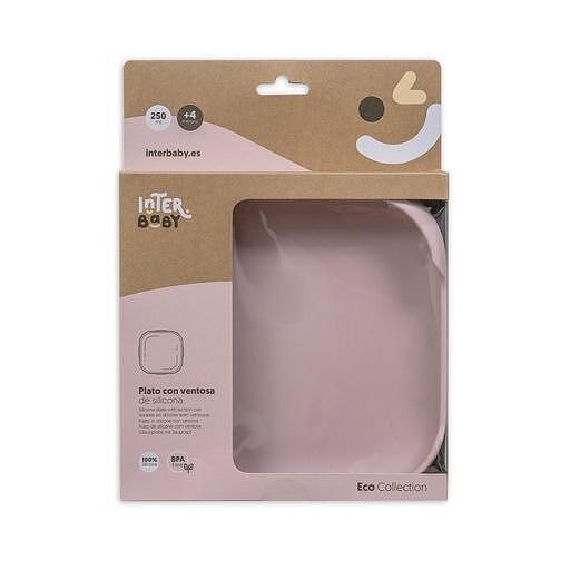 Szilikon tányér vákuumtalppal, sötét rózsaszín 005 66 Interbaby