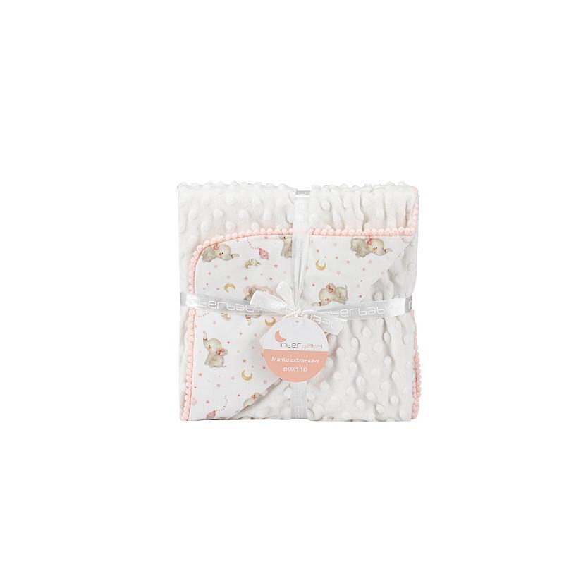 Бебешко Релефно Одеяло 80 110 См. Elefante Pink Interbaby