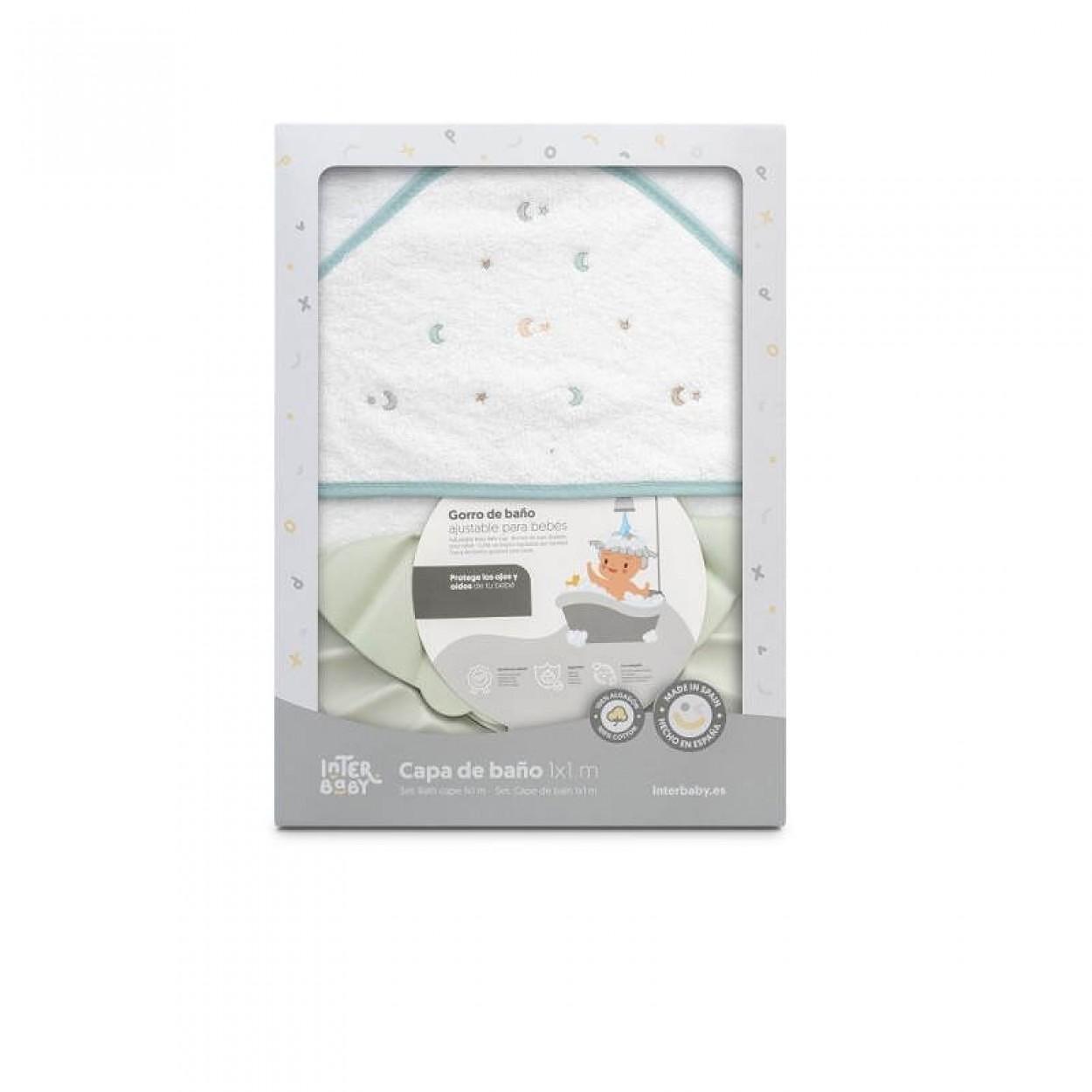 Комплект Бебешка Хавлия 100x100 См. + Козирка Estrella Luna Multicolor White Green Interbaby