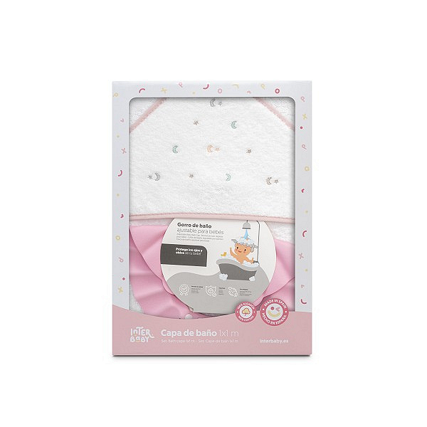 Комплект Бебешка Хавлия 100x100 См. + Козирка Estrella Luna Multicolor White Pink Interbaby