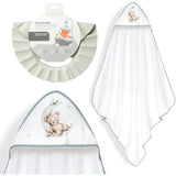 Комплект Бебешка Хавлия 100x100 См. + Козирка Oso Luna Estrellas White Green Interbaby