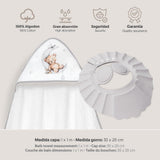 Комплект Бебешка Хавлия 100x100 См. + Козирка Oso Luna Estrellas White Grey Interbaby