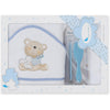 Комплект Бебешка Хавлия 100x100 См. С Гребен И Четка Love You White Blue Interbaby