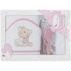 Комплект Бебешка Хавлия 100x100 См. С Гребен И Четка Love You White Pink Interbaby