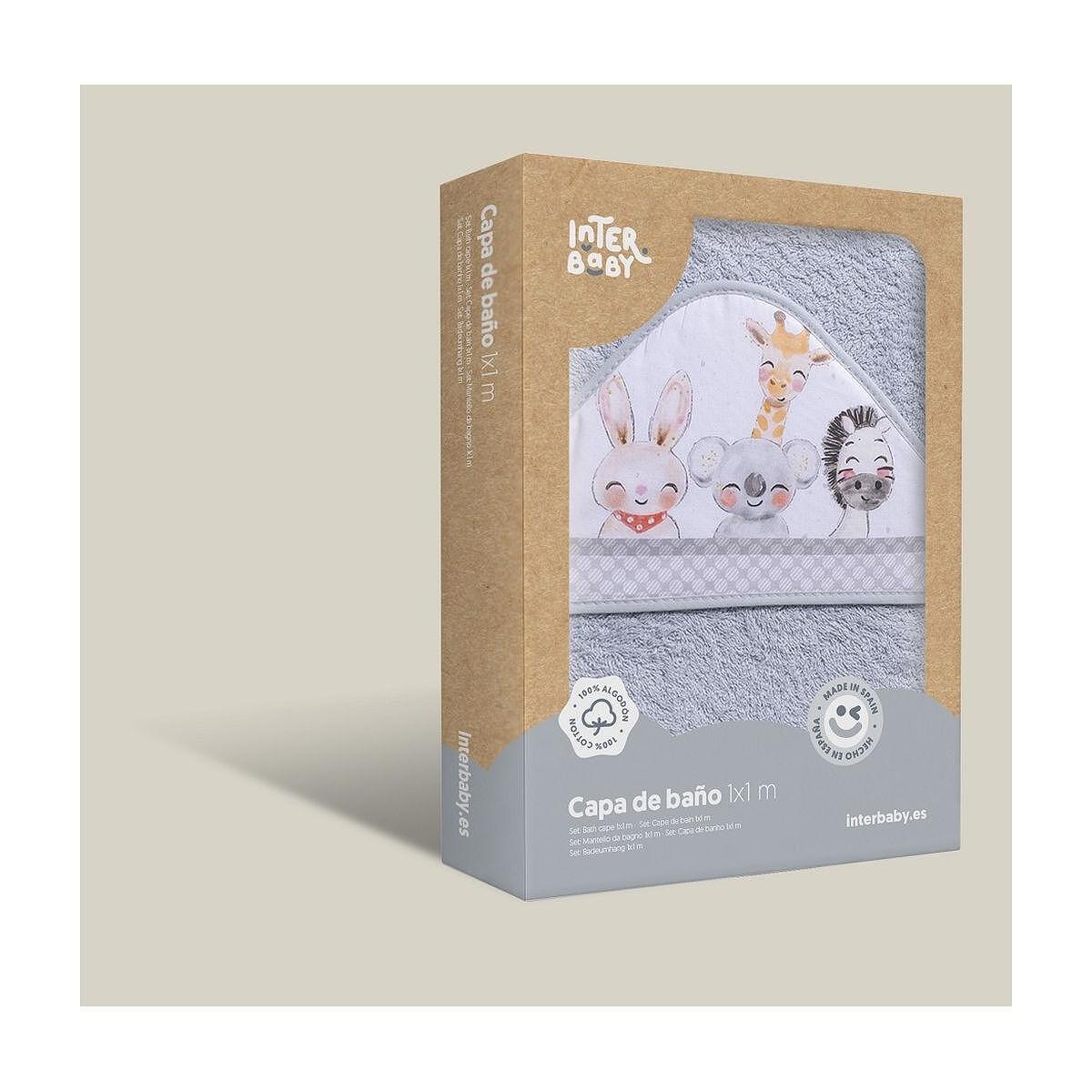 Комплект Бебешка Хавлия С Лигавник 100x100 См. Acuarela Grey Interbaby
