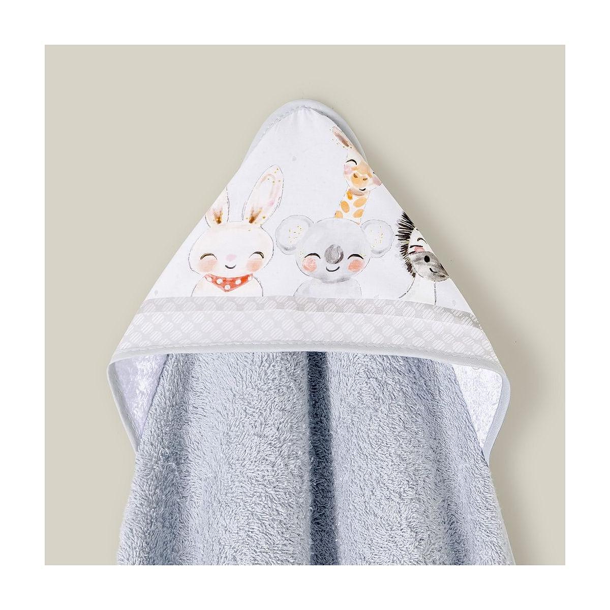 Комплект Бебешка Хавлия С Лигавник 100x100 См. Acuarela Grey Interbaby