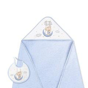 Комплект Бебешка Хавлия С Лигавник 100x100 См. Osito Luna Blue Interbaby