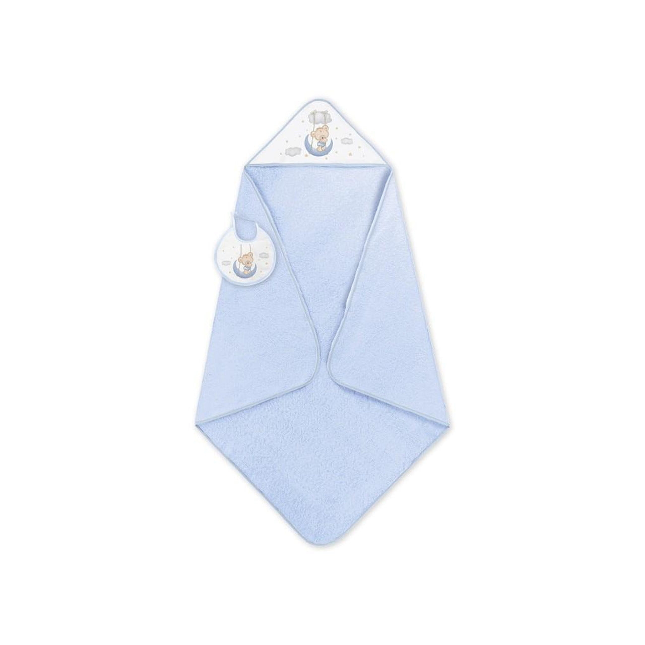 Комплект Бебешка Хавлия С Лигавник 100x100 См. Osito Luna Blue Interbaby