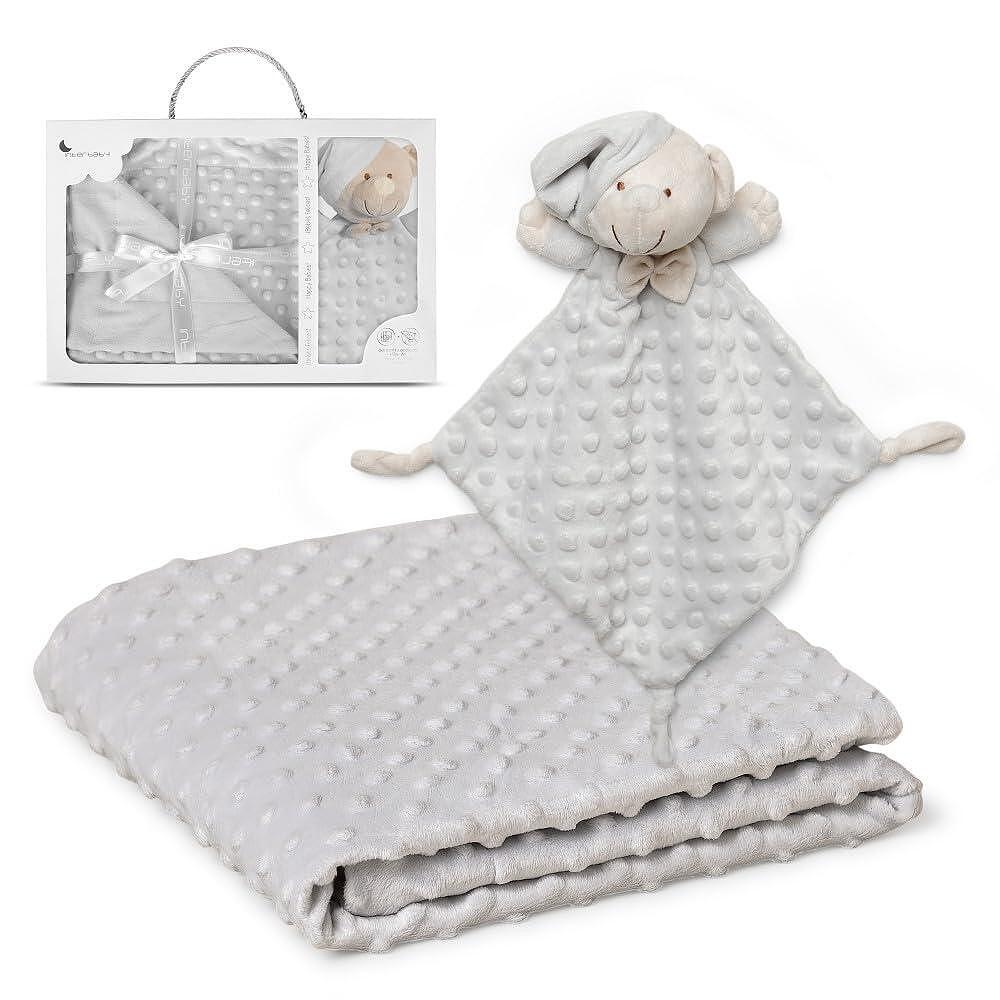 Комплект Бебешко Одеяло С Играчка Doudou Grey Interbaby