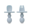 Комплект Силиконови Прибори За Хранене Anti Choking Blue Grey Interbaby