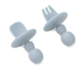 Комплект Силиконови Прибори За Хранене Anti Choking Blue Grey Interbaby