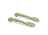 Комплект Силиконови Прибори За Хранене Olive Green Interbaby