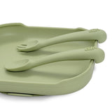 Комплект Силиконови Прибори За Хранене Olive Green Interbaby