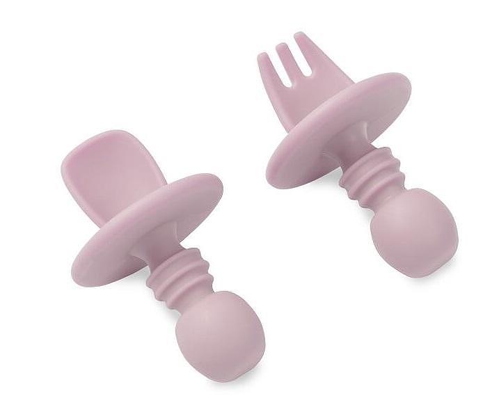 Комплект Силиконови Прибори За Хранене Anti Choking Dark Pink Interbaby