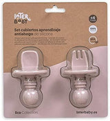 Комплект Силиконови Прибори За Хранене Anti Choking Dark Pink Interbaby