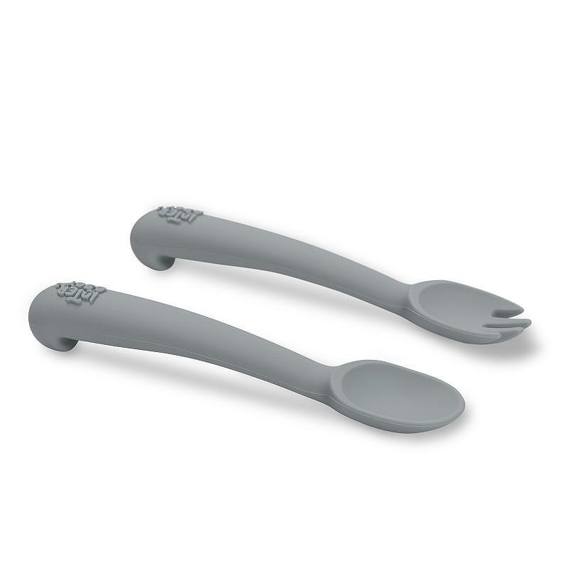 Комплект Силиконови Прибори За Хранене Petrol Grey Interbaby