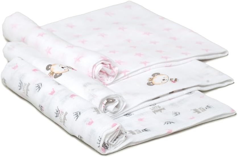 Муселинови Пелени 80х80 См 3бр Panda Pink Interbaby