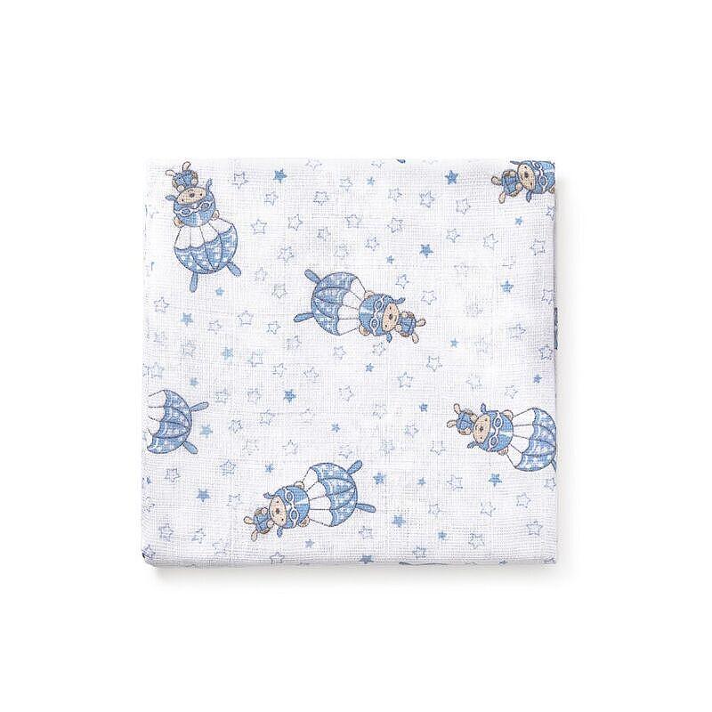 Муселинови Пелени 80х80 См 3бр Paracaidista Blue Interbaby