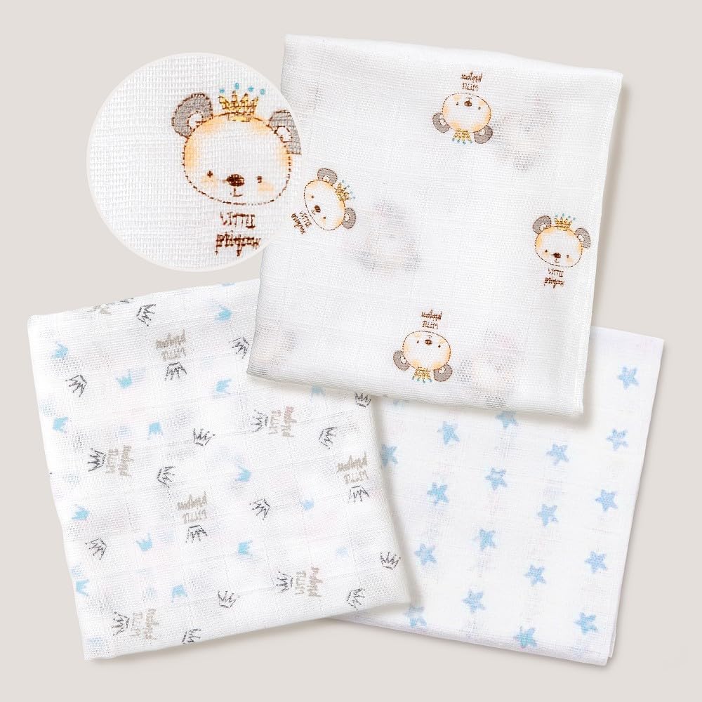 Муселинови Пелени 80х80 См 3бр Panda Blue Interbaby