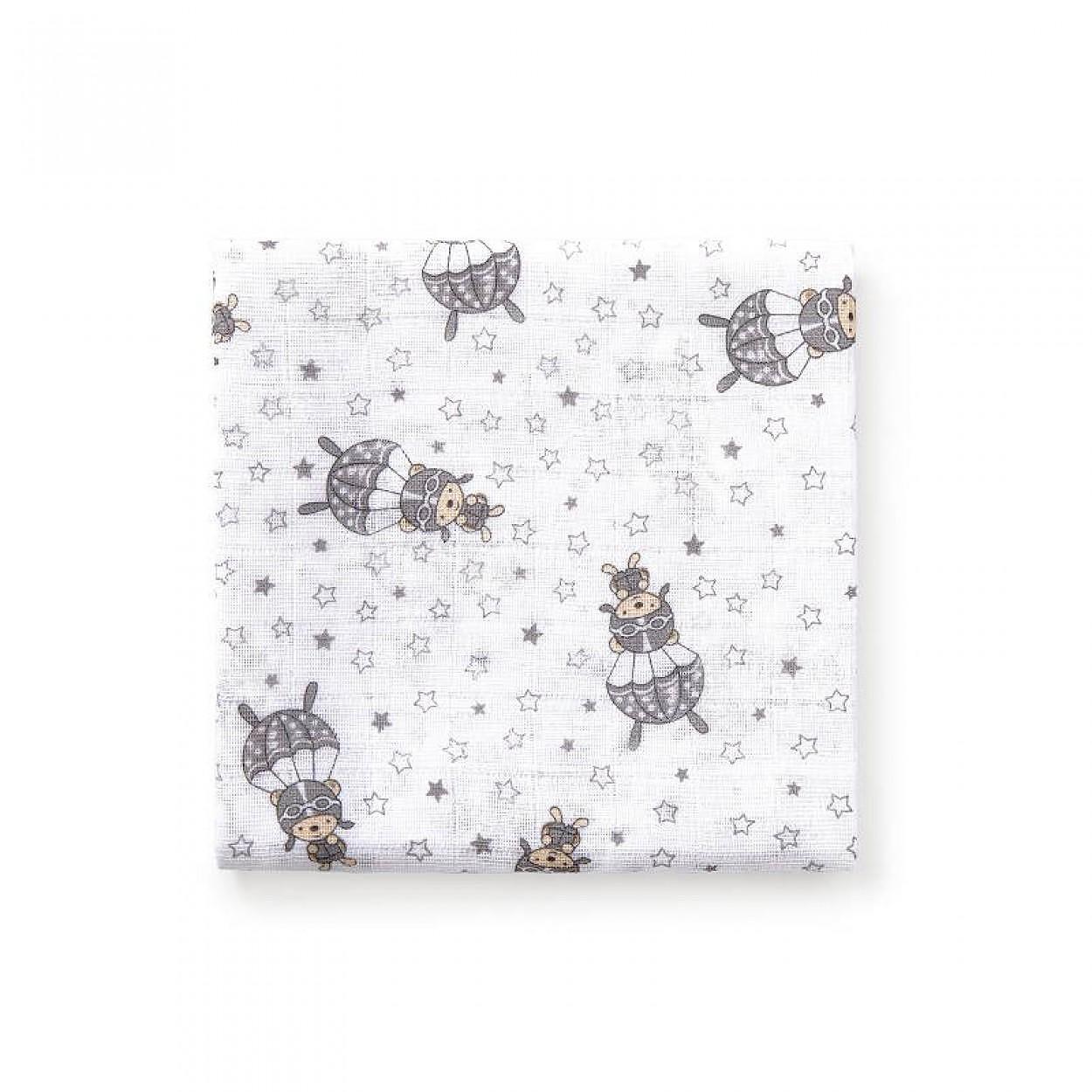 Муселинови Пелени 80х80 См 3бр Paracaidista Grey Interbaby