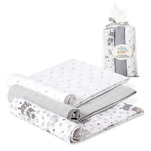 Муселинови Пелени 80х80 См 3бр Paracaidista Grey Interbaby