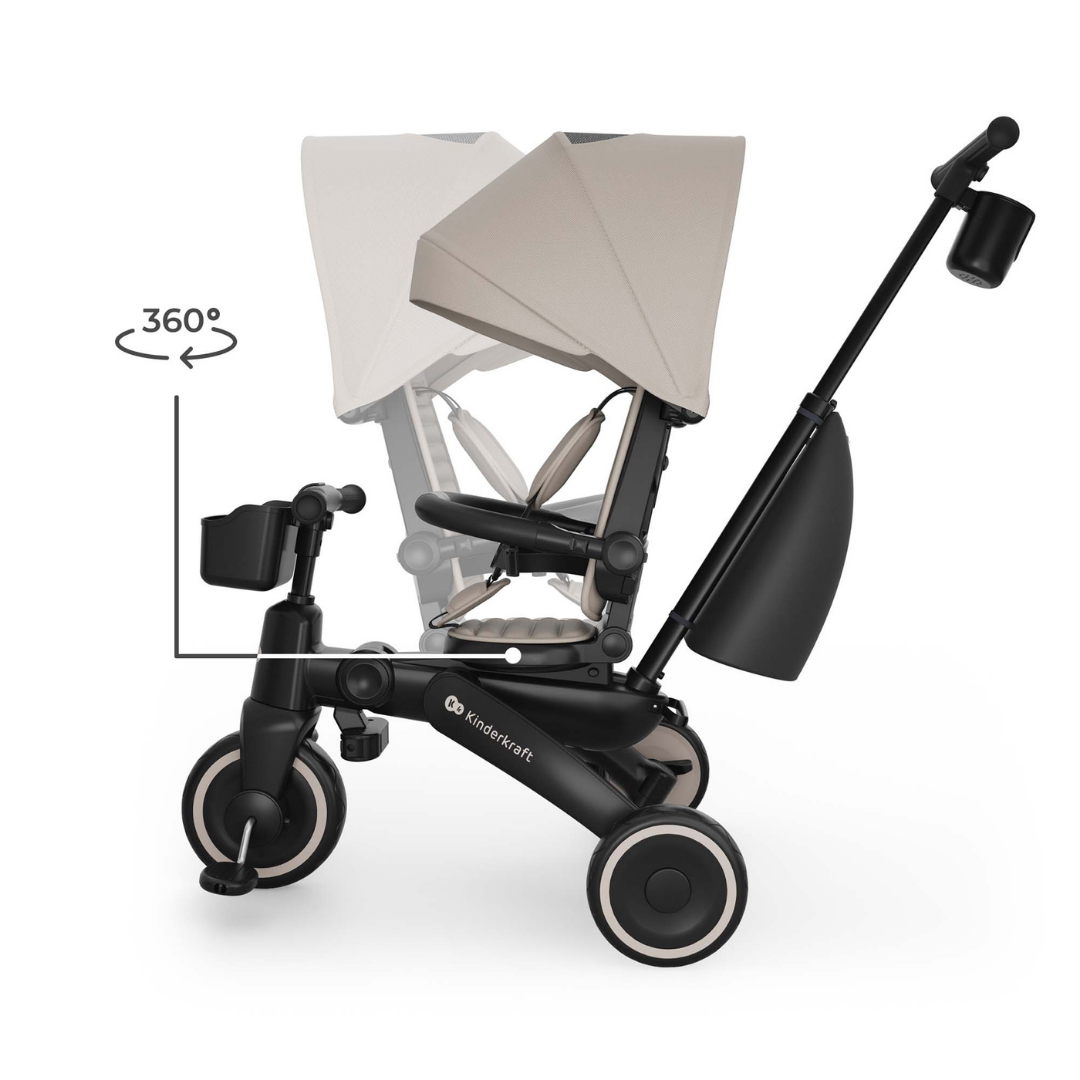 Jazz 3 Сгъваема Триколка Бежова Kinderkraft
