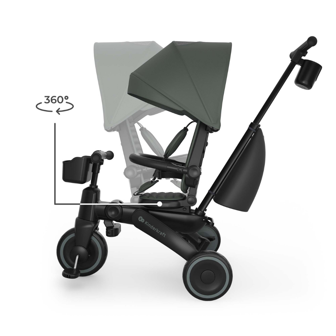 Jazz 3 Сгъваема Триколка Зелена Kinderkraft