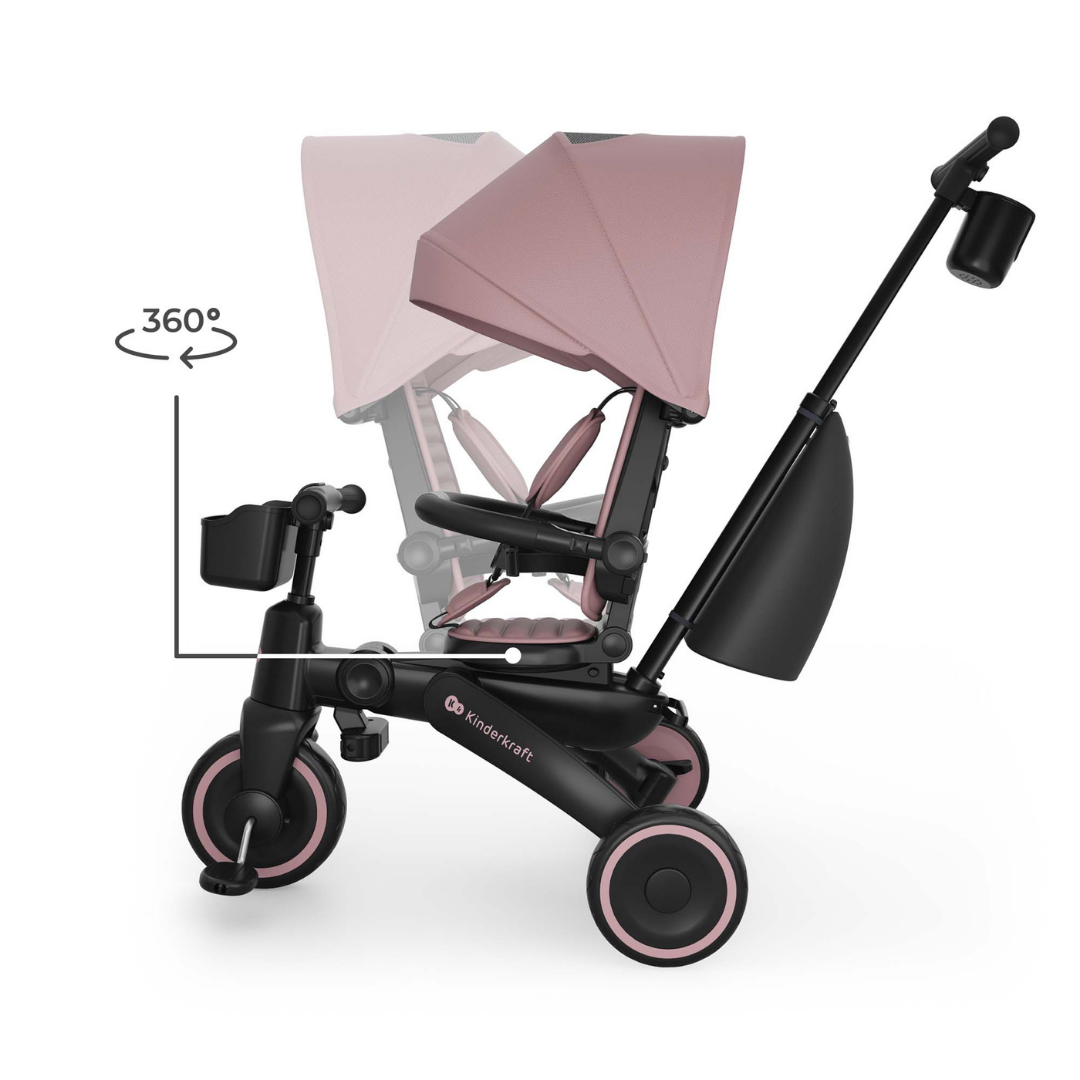 Jazz 3 Сгъваема Триколка Розова Kinderkraft