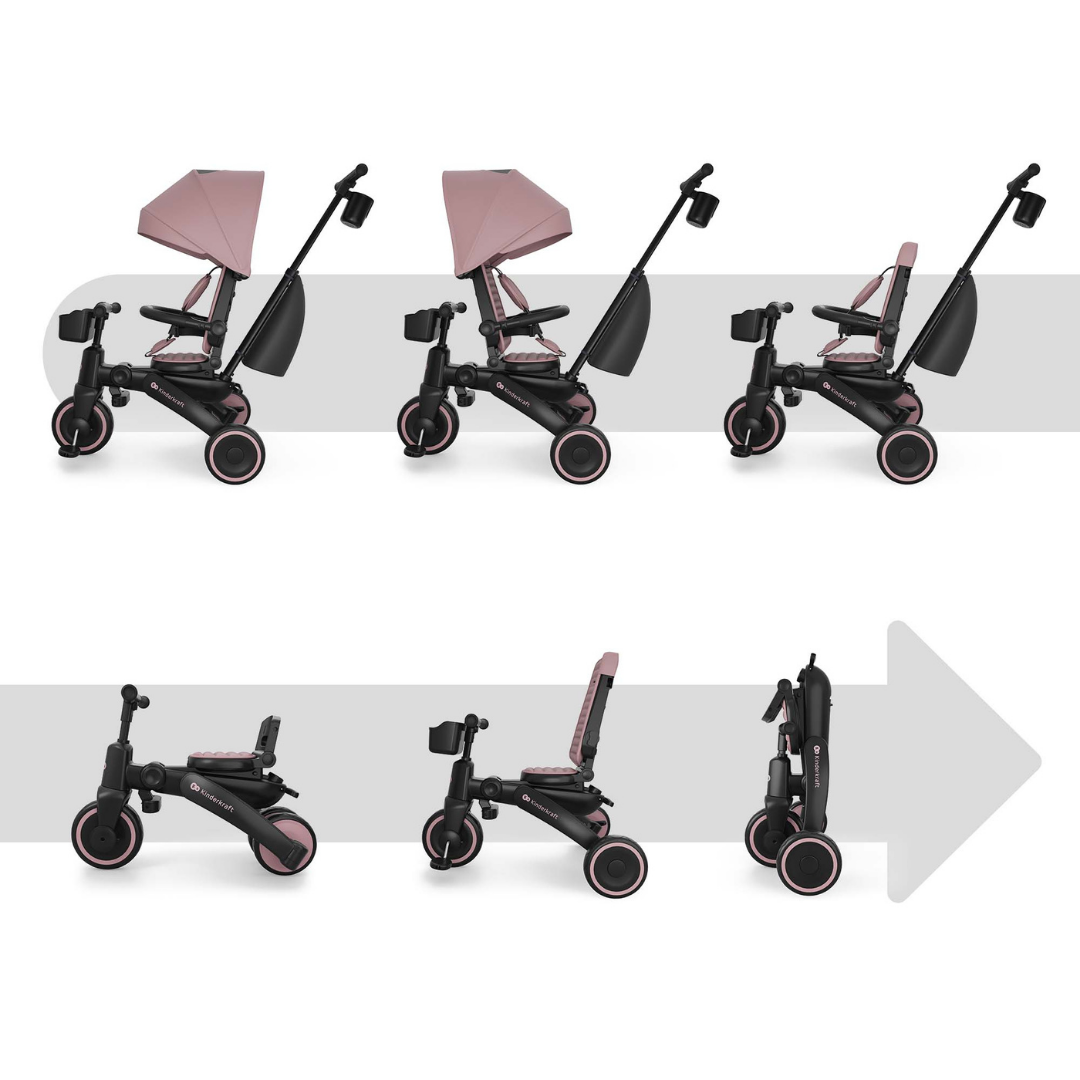 Jazz 3 Сгъваема Триколка Розова Kinderkraft
