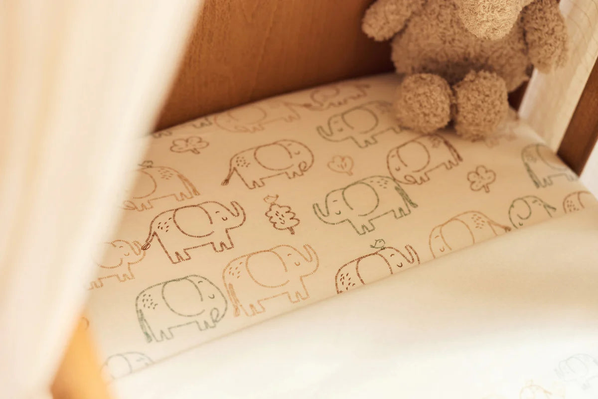 Детски Чаршаф С Ластик 40 50 Х 80 90 См Jersey Elephant Tales Jollein