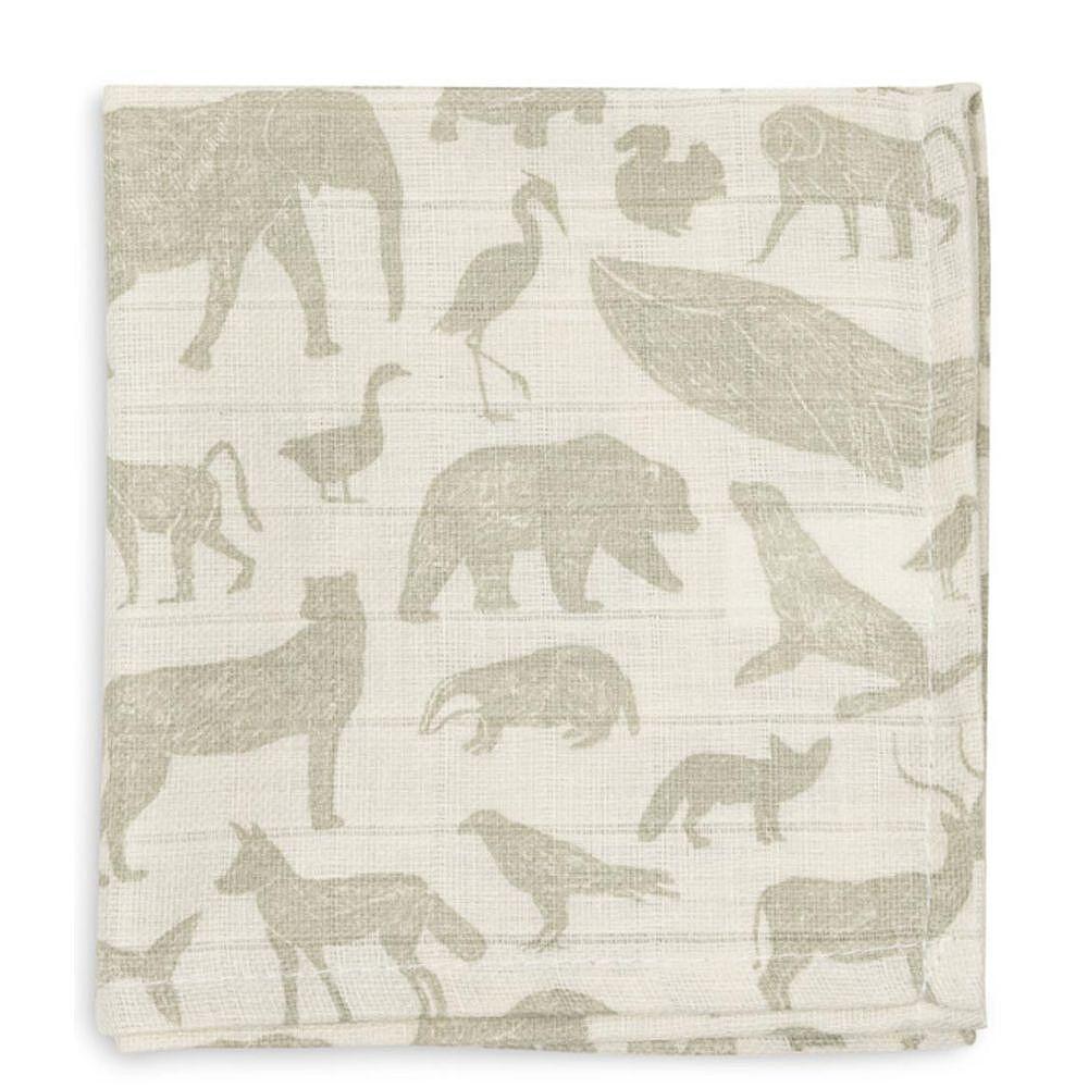 Комплект Муселинови Кърпи 31 X 31 См. 3 Бр. Animals Olive Green Jollein