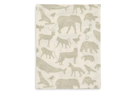 Комплект Муселинови Кърпи Спарчета 15 X 20 См. 3 Бр. Animals Olive Green Jollein