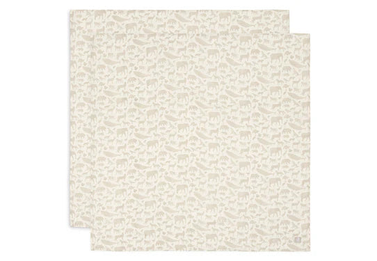 Комплект Муселинови Пелени 115 X 115 См. 2 Бр. Animals Nougat Jollein