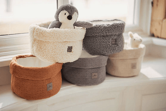 Jollein Bliss Knit tárolókosár kiegészítőkhöz, Storm Grey