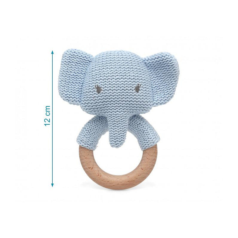 Бебешка Гризалка Дрънкалка Слон 13 См Rattle Cotton Blue 3430 4 Kiokids
