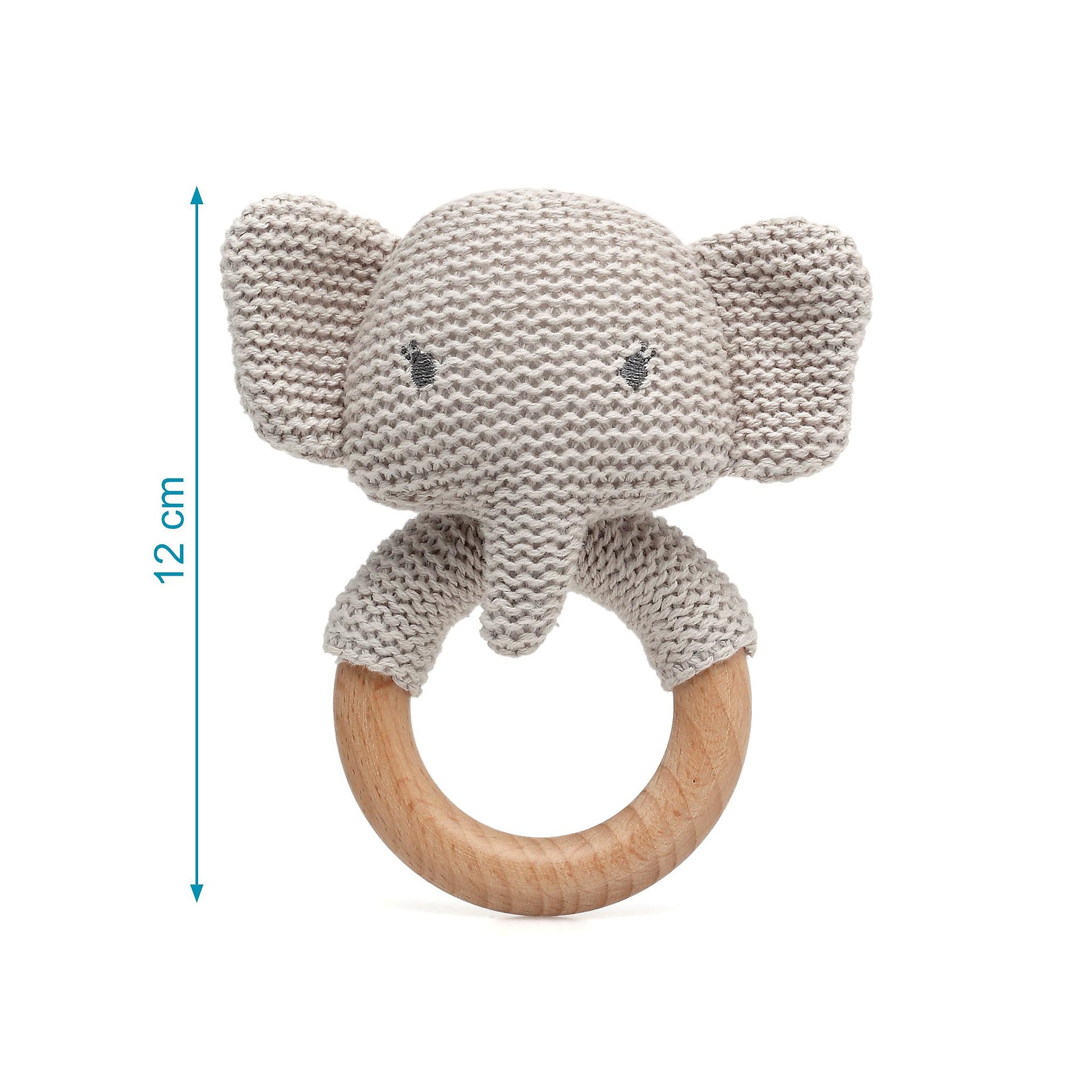 Бебешка Гризалка Дрънкалка Слон 13 См Rattle Cotton Grey 3884 5 Kiokids