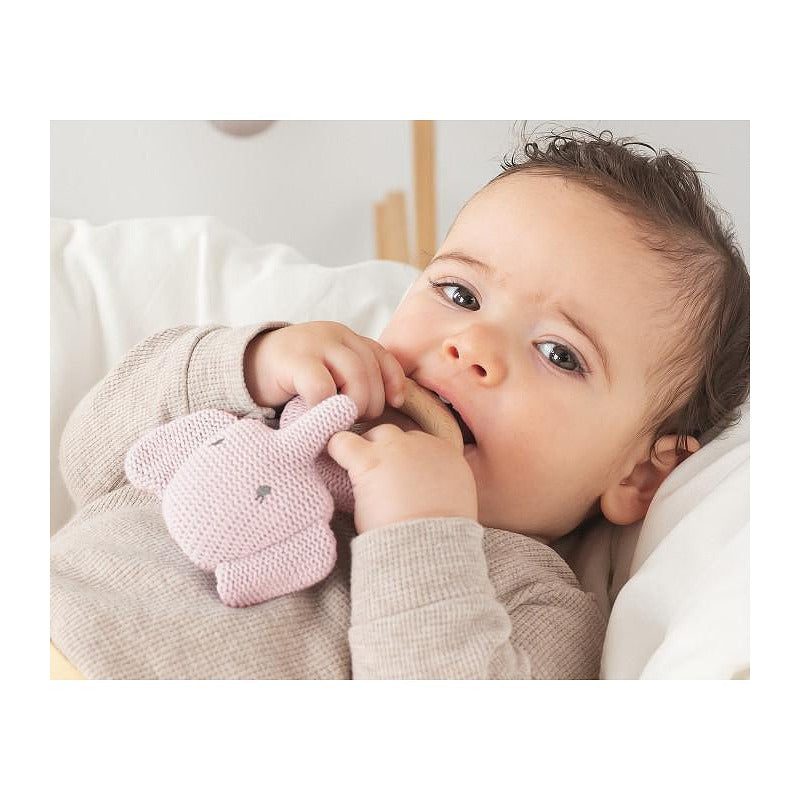 Бебешка Гризалка Дрънкалка Слон 13 См Rattle Cotton Pink 3428 1 Kiokids