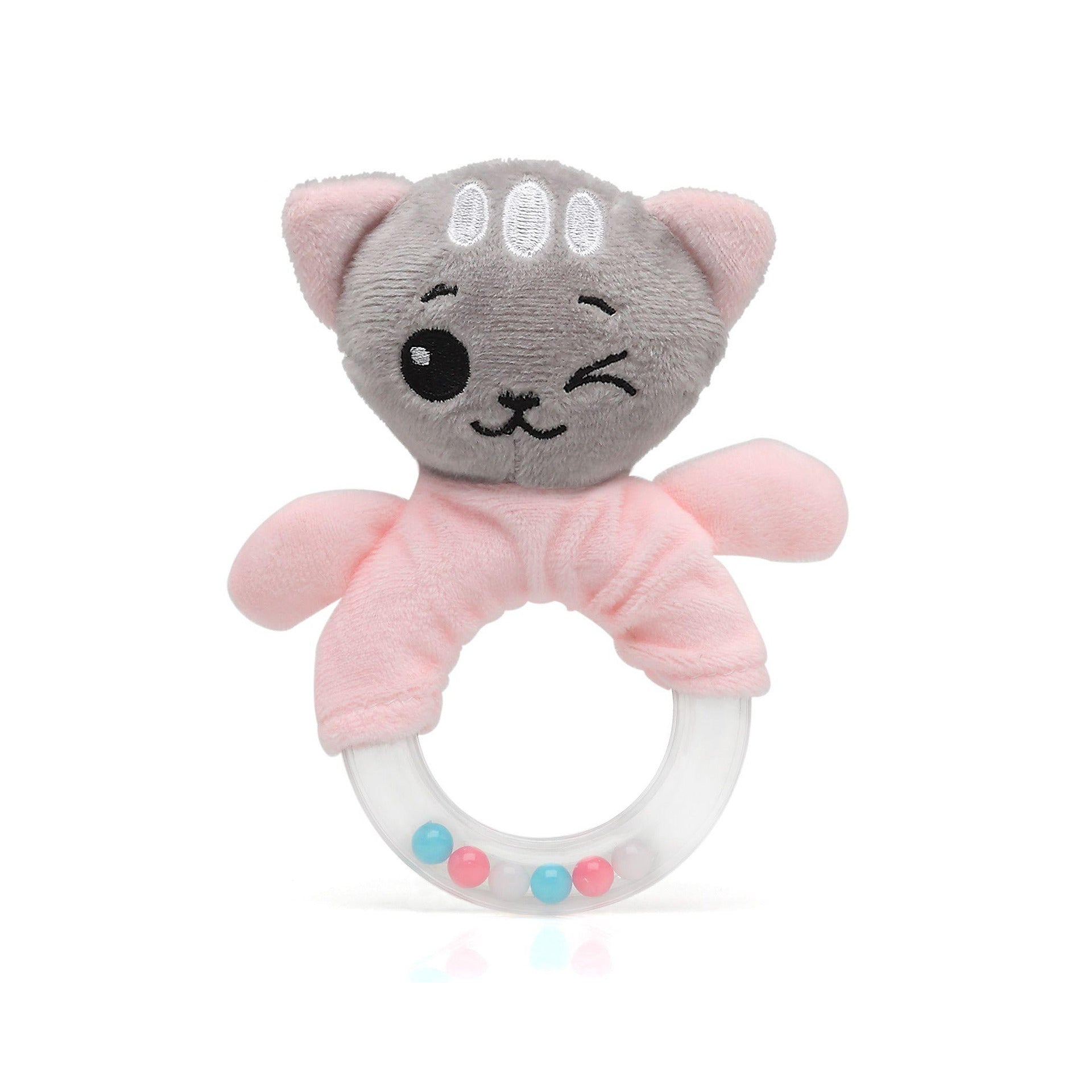 Бебешка Плюшена Дрънкалка Cats 18 См Rattle Pink 4302 3 Kiokids
