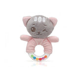 Бебешка Плюшена Дрънкалка Коте 18 См Rattle Pink 3391 8 Kiokids