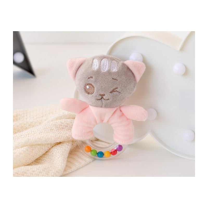 Бебешка Плюшена Дрънкалка Коте 18 См Rattle Pink 3391 8 Kiokids