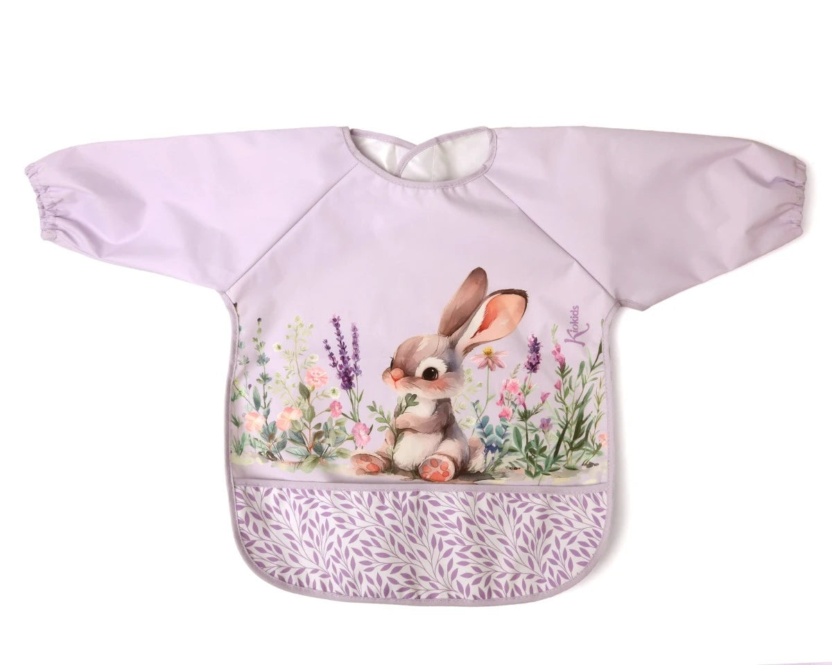 Бебешки Лигавник Непромокаема Мантичка С Ръкави Зайче Lavender Kiokids
