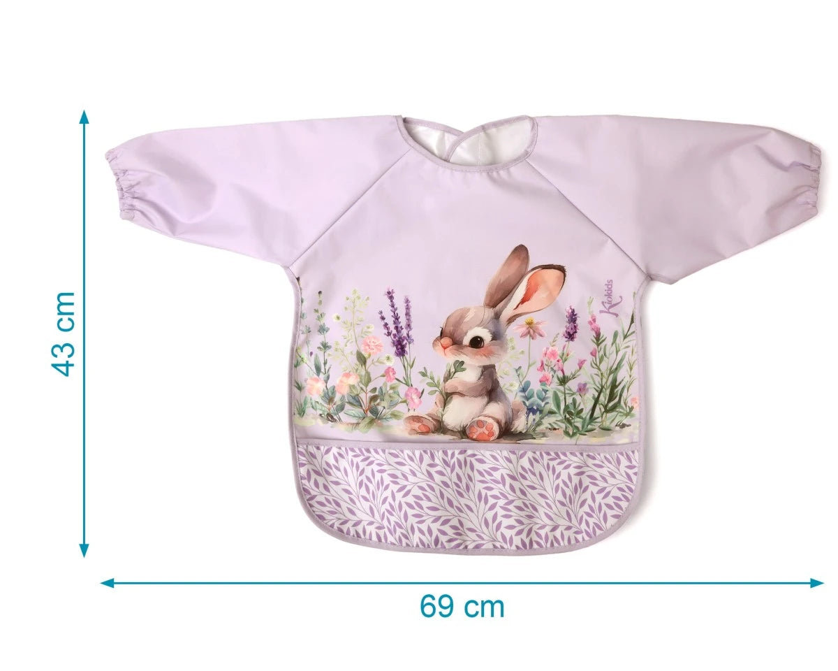 Бебешки Лигавник Непромокаема Мантичка С Ръкави Зайче Lavender Kiokids
